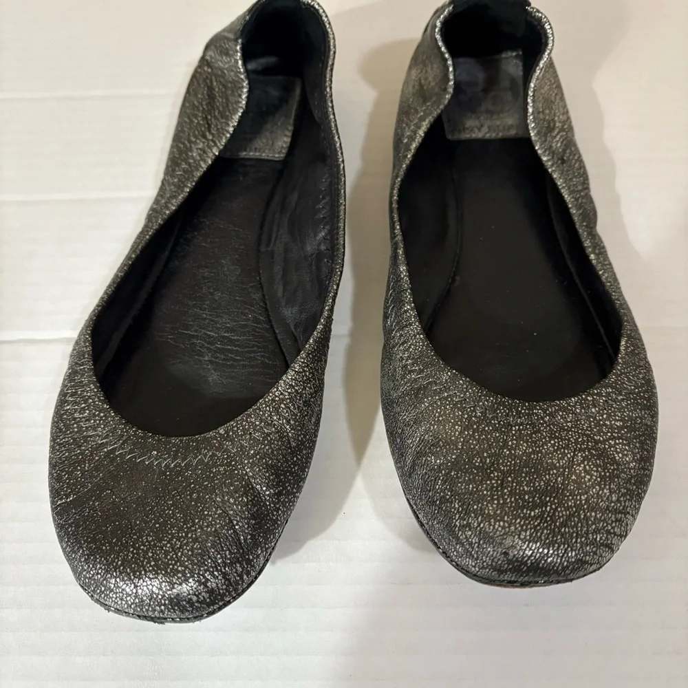 TORY BURCH Silver Ballerina Flats